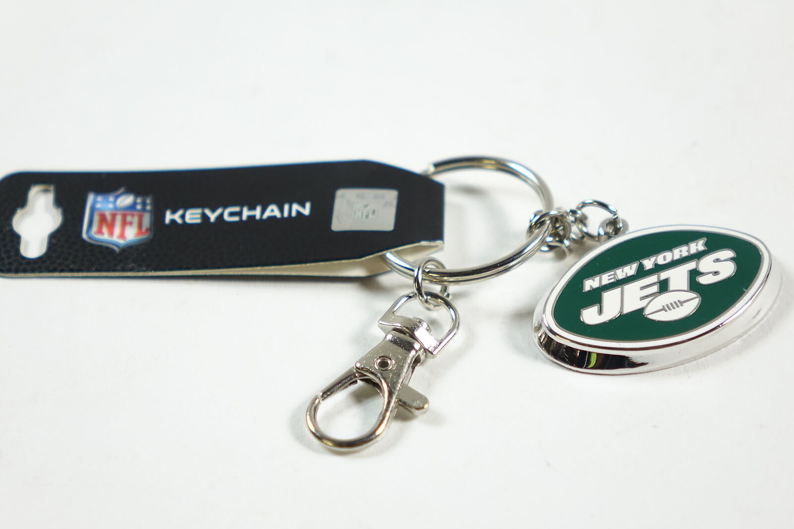 New York Jets Silvertone Zamac Logo Keychain